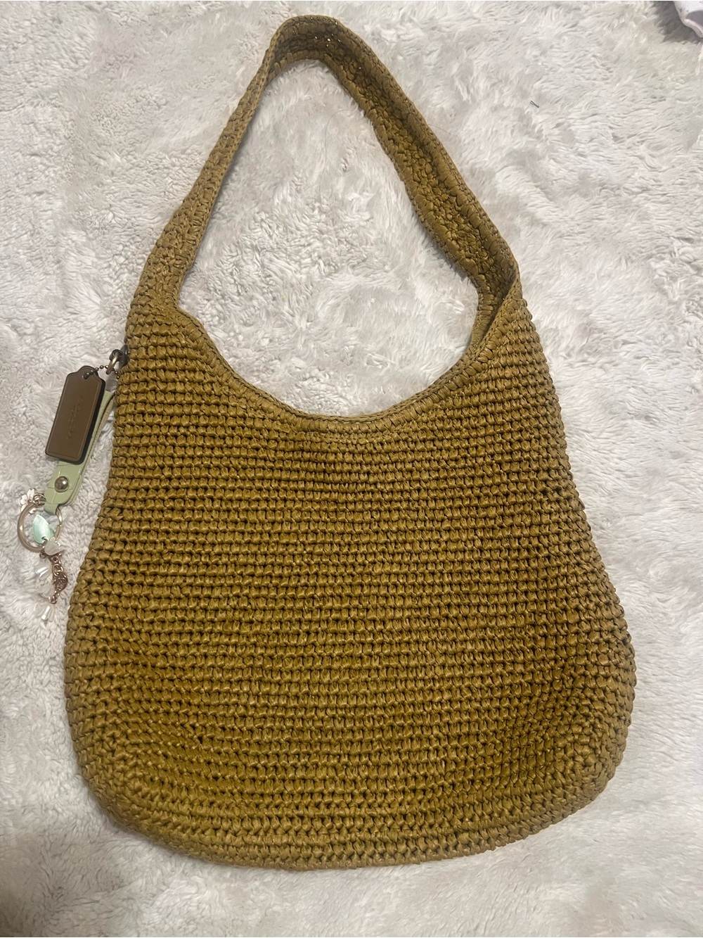 Coach Brooklyn Woven Straw Shoulder Bag - Picture 6 of 7